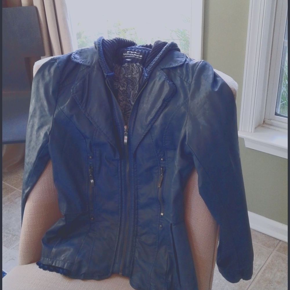 Montana Royal Blue Leather Jacket -- one of a kind